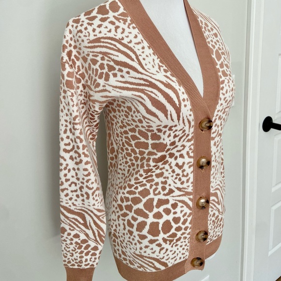 Mixed Animal Print Boyfriend Cardigan - Picture 4 of 12